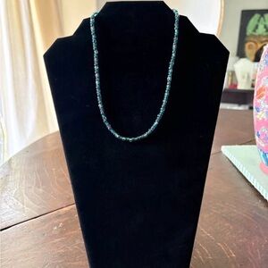 Aquamarine blue beaded necklace